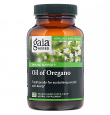 Gaia Herbs, Масло душицы, 120 жидких фито-капсул на растительной основе