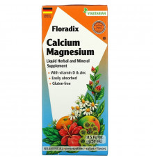 Gaia Herbs, Floradix, Calcium Magnesium with Vitamin D & Zinc, 8.5 fl oz (250 ml)