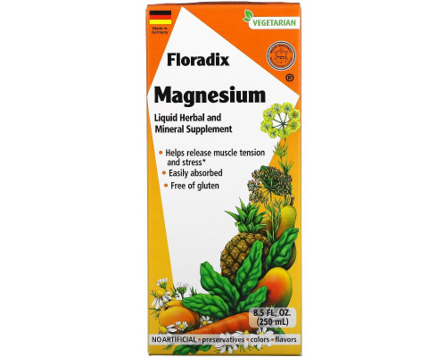 Gaia Herbs, Floradix, Magnesium, Liquid Herbal and Mineral Supplement, 8.5 fl oz (250 ml) Gaia Herbs, Floradix, Magnesium, Liquid Herbal and Mineral Supplement, 8.5 fl oz (250 ml)
