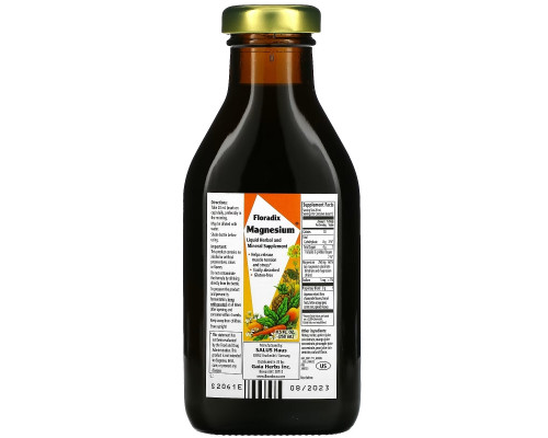 Gaia Herbs, Floradix, Magnesium, Liquid Herbal and Mineral Supplement, 8.5 fl oz (250 ml) Gaia Herbs, Floradix, Magnesium, Liquid Herbal and Mineral Supplement, 8.5 fl oz (250 ml)
