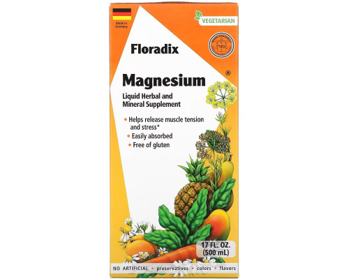 Gaia Herbs, Floradix, Magnesium, 17 fl oz (500 ml) Gaia Herbs, Floradix, Magnesium, 17 fl oz (500 ml)