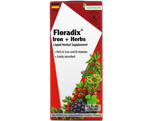 Gaia Herbs, Floradix, Iron + Herbs, Liquid Herbal Supplement, 8.5 fl oz (250 ml) Gaia Herbs, Floradix, Iron + Herbs, Liquid Herbal Supplement, 8.5 fl oz (250 ml)