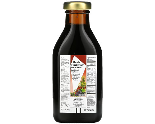 Gaia Herbs, Floradix, Floravital Iron + Herbs, 8.5 fl oz (250 ml) Gaia Herbs, Floradix, Floravital Iron + Herbs, 8.5 fl oz (250 ml)