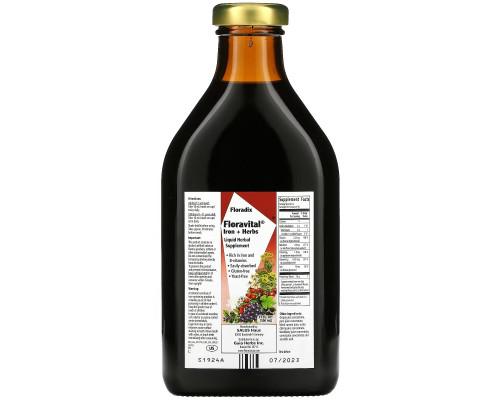 Gaia Herbs, Floradix, Floravital Iron + Herbs, 17 fl oz (500 ml) Gaia Herbs, Floradix, Floravital Iron + Herbs, 17 fl oz (500 ml)