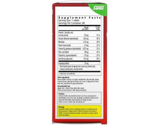 Gaia Herbs, Floradix, железо в таблетках, 80 таблеток Gaia Herbs, Floradix, железо в таблетках, 80 таблеток