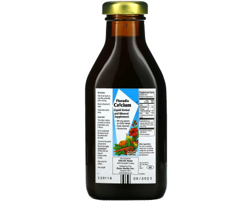 Gaia Herbs, Floradix, Calcium, 200 mg, 8.5 fl oz (250 ml) Gaia Herbs, Floradix, Calcium, 200 mg, 8.5 fl oz (250 ml)