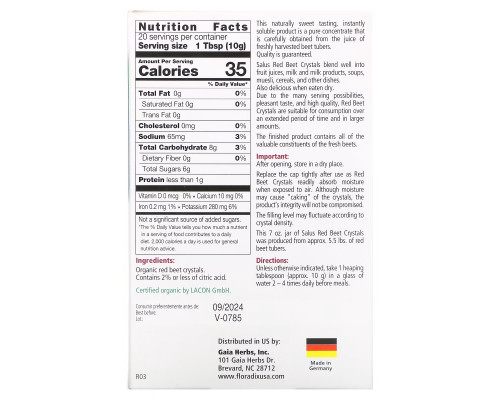 Gaia Herbs, Red Beet, Soluble Crystals, 7 oz (200 g) Gaia Herbs, Red Beet, Soluble Crystals, 7 oz (200 g)