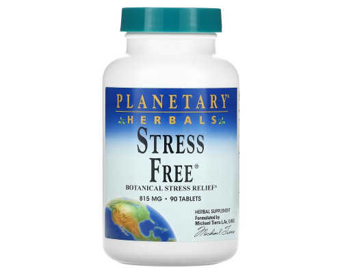 Planetary Herbals, Stress Free, Botanical Stress Relief, 815 mg, 90 Tablets Planetary Herbals, Stress Free, Botanical Stress Relief, 815 mg, 90 Tablets