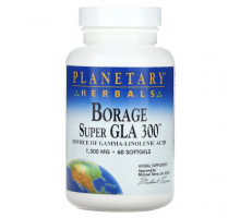 Рыбий жир и Омега 3, 6, 9 Planetary Herbals, Super GLA 300 из бурачника, 1300 мг, 60 мягких таблеток