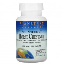 Planetary Herbals, «Полный спектр», конский каштан, 300 мг, 120 таблеток