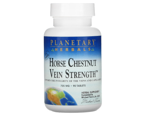 Planetary Herbals, Конский каштан, здоровье вен, 705 мг, 90 таблеток Planetary Herbals, Конский каштан, здоровье вен, 705 мг, 90 таблеток