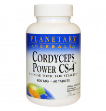 Planetary Herbals, Кордицепс Power CS-4, китайский тоник для жизненной энергии, 800 мг, 60 таблеток