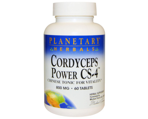 Planetary Herbals, Кордицепс Power CS-4, китайский тоник для жизненной энергии, 800 мг, 60 таблеток Planetary Herbals, Кордицепс Power CS-4, китайский тоник для жизненной энергии, 800 мг, 60 таблеток