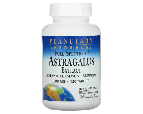 Planetary Herbals, Экстракт астрагала, полный спектр, 500 мг, 120 таблеток Planetary Herbals, Экстракт астрагала, полный спектр, 500 мг, 120 таблеток