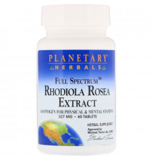 Planetary Herbals, Экстракт родиолы розовой, Полный спектр действия, 327 мг, 60 таблеток