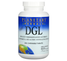 Planetary Herbals, DGL, деглицирризованная солодка, 200 жевательных таблеток