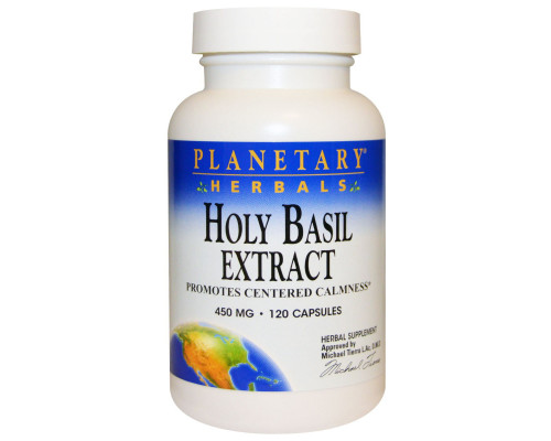 Planetary Herbals, Экстракт базилика священного, 450 мг, 120 капсул