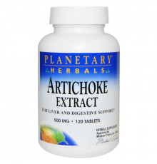 Planetary Herbals, Экстракт артишока, 500 мг, 120 таблеток