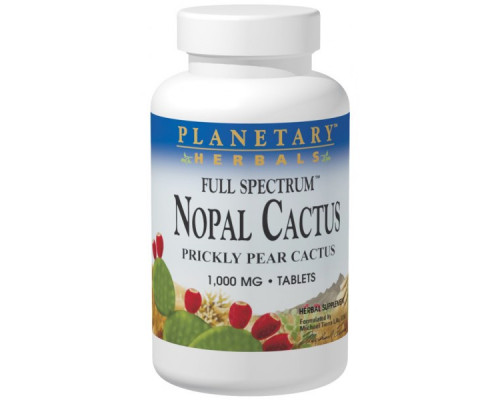 Planetary Herbals, Мексиканский нопал, кактус-опунция полного спектра, 1000 мг, 120 таблеток Planetary Herbals, Мексиканский нопал, кактус-опунция полного спектра, 1000 мг, 120 таблеток