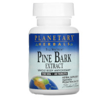Planetary Herbals, Экстракт коры сосны полного спектра действия, 150 мг, 60 таблеток