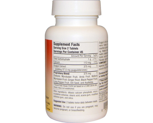 Planetary Herbals, Guggul Cholesterol Compound (состав с гуггулом против холестерина), 375 мг, 90 таблеток Planetary Herbals, Guggul Cholesterol Compound (состав с гуггулом против холестерина), 375 мг, 90 таблеток
