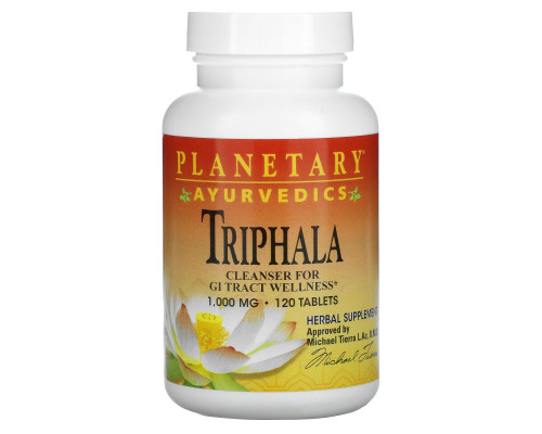 Planetary Herbals, Ayurvedics, Triphala, 1000 мг, 120 таблеток Planetary Herbals, Ayurvedics, Triphala, 1000 мг, 120 таблеток
