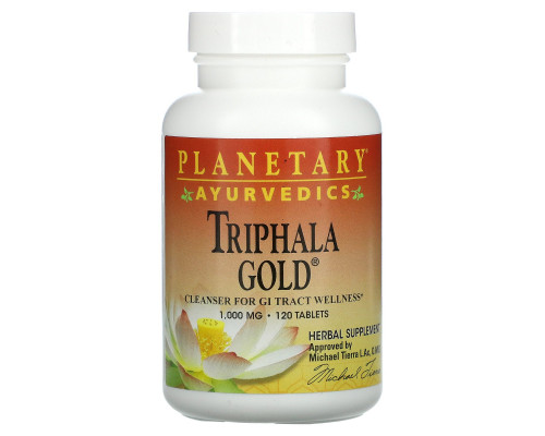 Planetary Herbals, Ayurvedics, Triphala Gold, 1000 мг, 120 таблеток Planetary Herbals, Ayurvedics, Triphala Gold, 1000 мг, 120 таблеток