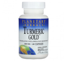 Имбирь и куркума Planetary Herbals, Куркума золото, 500 мг, 60 капсул