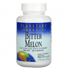 Planetary Herbals, Горькая дыня, поддержка баланса глюкозы, 500 мг, 60 капсул