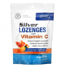 American Biotech Labs, Silver Biotics, Silver Lozenges, 60 PPM SilverSol, Orange Splash, 21 Lozenges