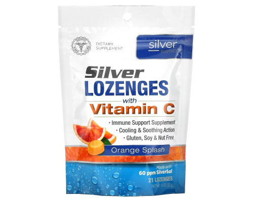 American Biotech Labs, Silver Biotics, Silver Lozenges, 60 PPM SilverSol, Orange Splash, 21 Lozenges American Biotech Labs, Silver Biotics, Silver Lozenges, 60 PPM SilverSol, Orange Splash, 21 Lozenges