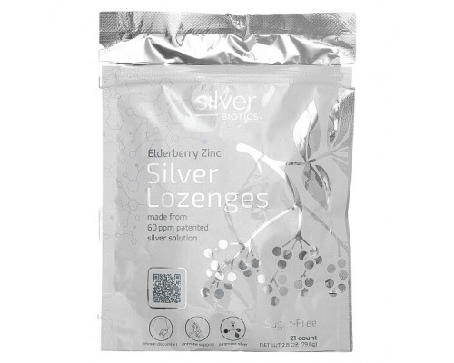 Фрукты и ягоды American Biotech Labs, Silver Biotics, леденцы с бузиной и цинком и серебром, 21 пастилка, 79,8 г (2,8 унции) Фрукты и ягоды American Biotech Labs, Silver Biotics, леденцы с бузиной и цинком и серебром, 21 пастилка, 79,8 г (2,8 унции)