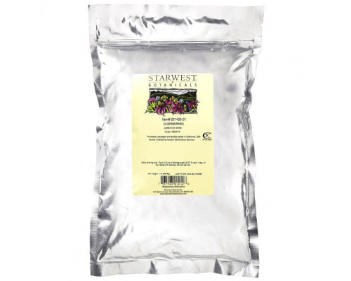 Фрукты и ягоды Starwest Botanicals, Ягоды бузины, 453,6 г (1 фунт) Фрукты и ягоды Starwest Botanicals, Ягоды бузины, 453,6 г (1 фунт)