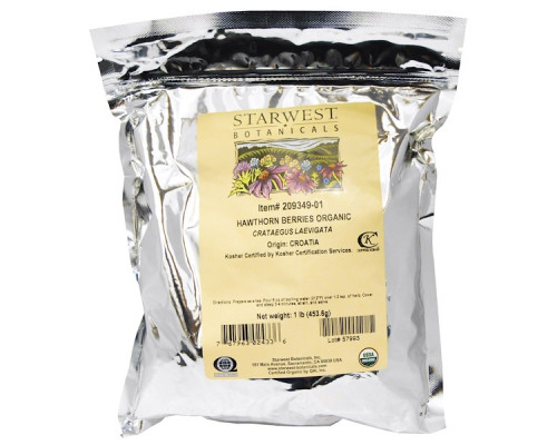 Starwest Botanicals Цельные ягоды боярышника Органические 1 фунт Starwest Botanicals Цельные ягоды боярышника Органические 1 фунт