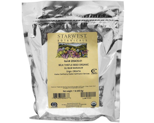 Starwest Botanicals Цельные семена расторопши органические 1 фунт Starwest Botanicals Цельные семена расторопши органические 1 фунт
