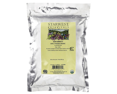 Starwest Botanicals, Органический порошок чеснока, 1 фунт ( 453,6 г) Starwest Botanicals, Органический порошок чеснока, 1 фунт ( 453,6 г)