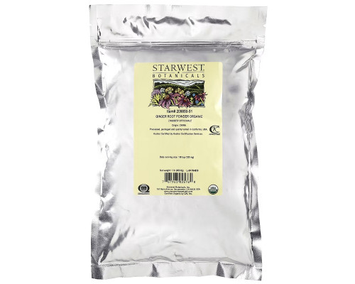 Starwest Botanicals Порошок из натурального корня имбиря 1 фунт Starwest Botanicals Порошок из натурального корня имбиря 1 фунт
