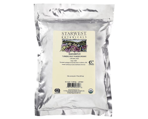 Starwest Botanicals, Органический порошок куркумы, 1 фунт (453.6 г) Starwest Botanicals, Органический порошок куркумы, 1 фунт (453.6 г)