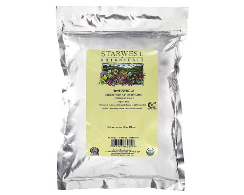 Starwest Botanicals Корень имбиря 1/4" измельченный и просеянный органический 1 фунт (453,6 г)