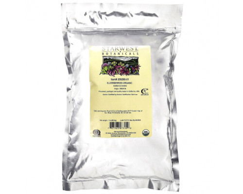 Фрукты и ягоды Starwest Botanicals, Органическая бузина, 453,6 г (1 фунт) Фрукты и ягоды Starwest Botanicals, Органическая бузина, 453,6 г (1 фунт)