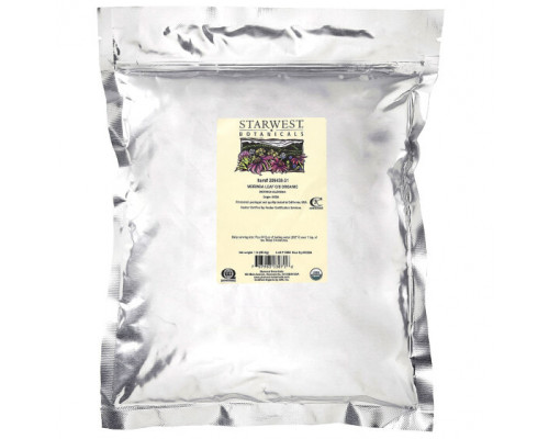 Суперфуды Starwest Botanicals, Органические листья моринги, разрезанные и просеянные, 453,6 г (1 фунт) Суперфуды Starwest Botanicals, Органические листья моринги, разрезанные и просеянные, 453,6 г (1 фунт)