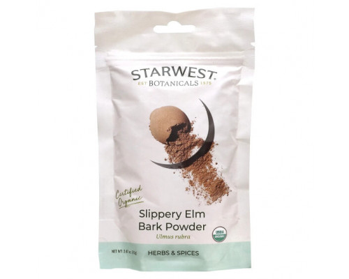Растительные экстракты и настойки Starwest Botanicals, Органический порошок из коры вяза скользкого, 70 г (2,47 унции) Растительные экстракты и настойки Starwest Botanicals, Органический порошок из коры вяза скользкого, 70 г (2,47 унции)