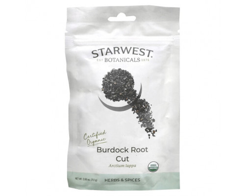 Растительные экстракты и настойки Starwest Botanicals, Органические отрезки корня лопуха, 75,1 г (2,65 унции) Растительные экстракты и настойки Starwest Botanicals, Органические отрезки корня лопуха, 75,1 г (2,65 унции)