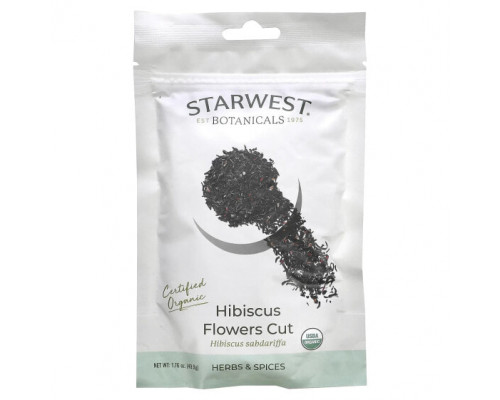 Травяные сборы и чаи Starwest Botanicals, Органические срезанные цветы гибискуса, 49,9 г (1,76 унции) Травяные сборы и чаи Starwest Botanicals, Органические срезанные цветы гибискуса, 49,9 г (1,76 унции)