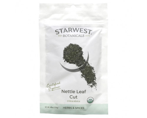 Травяные сборы и чаи Starwest Botanicals, Листья крапивы, 13,9 г (0,49 унции) Травяные сборы и чаи Starwest Botanicals, Листья крапивы, 13,9 г (0,49 унции)