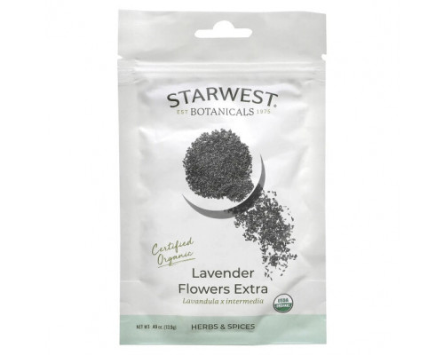 Травяные сборы и чаи Starwest Botanicals, Органические цветки лаванды, 13,9 г (0,49 унции) Травяные сборы и чаи Starwest Botanicals, Органические цветки лаванды, 13,9 г (0,49 унции)
