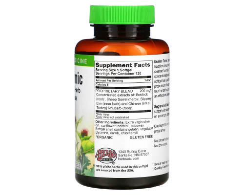 Herbs Etc. Травяной тоник Essiac в капсулах для поддержания иммунитета и очищения организма, без спирта 120 быстродействующих капсул Herbs Etc. Травяной тоник Essiac в капсулах для поддержания иммунитета и очищения организма, без спирта 120 быстродействующих капсул