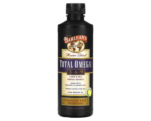 Рыбий жир и Омега 3, 6, 9 Barlean's, Master Blend, Total Omega Supplement 3,6,9, лимонад, 473 мл (16 жидк. Унций) Рыбий жир и Омега 3, 6, 9 Barlean's, Master Blend, Total Omega Supplement 3,6,9, лимонад, 473 мл (16 жидк. Унций)