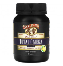 Рыбий жир и Омега 3, 6, 9 Barlean's, Master Blend, Total Omega 3-6-9, лимонад, 90 мягких таблеток