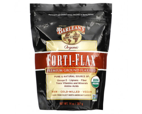 Рыбий жир и Омега 3, 6, 9 Barlean's, Organic Forti-Flax, молотое льняное семя премиального качества, 397 г (14 унций) Рыбий жир и Омега 3, 6, 9 Barlean's, Organic Forti-Flax, молотое льняное семя премиального качества, 397 г (14 унций)